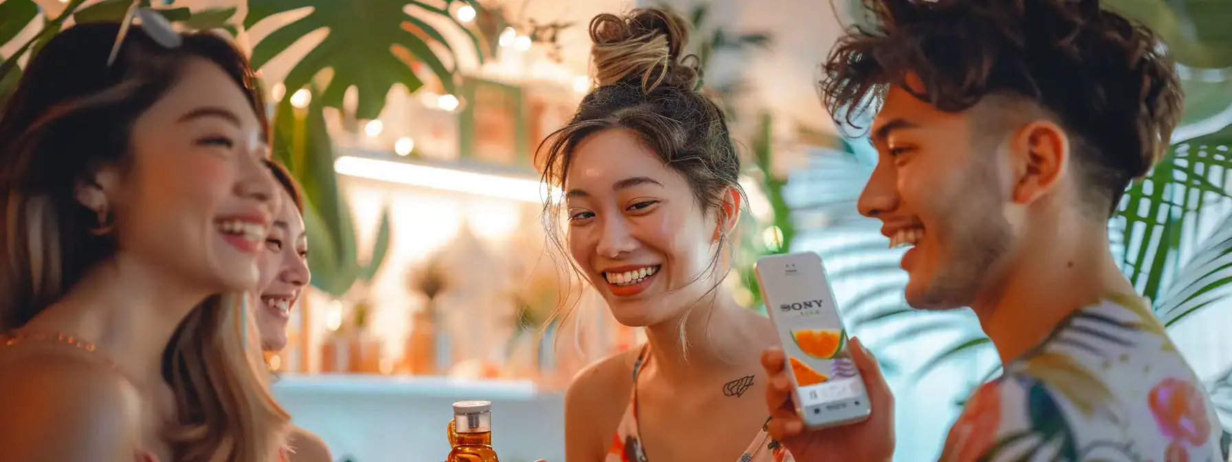 a group of young influencers showcasing trendy products and creating engaging videos for their tiktok shop audience.