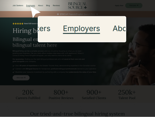 Bilingual Source employers and talent