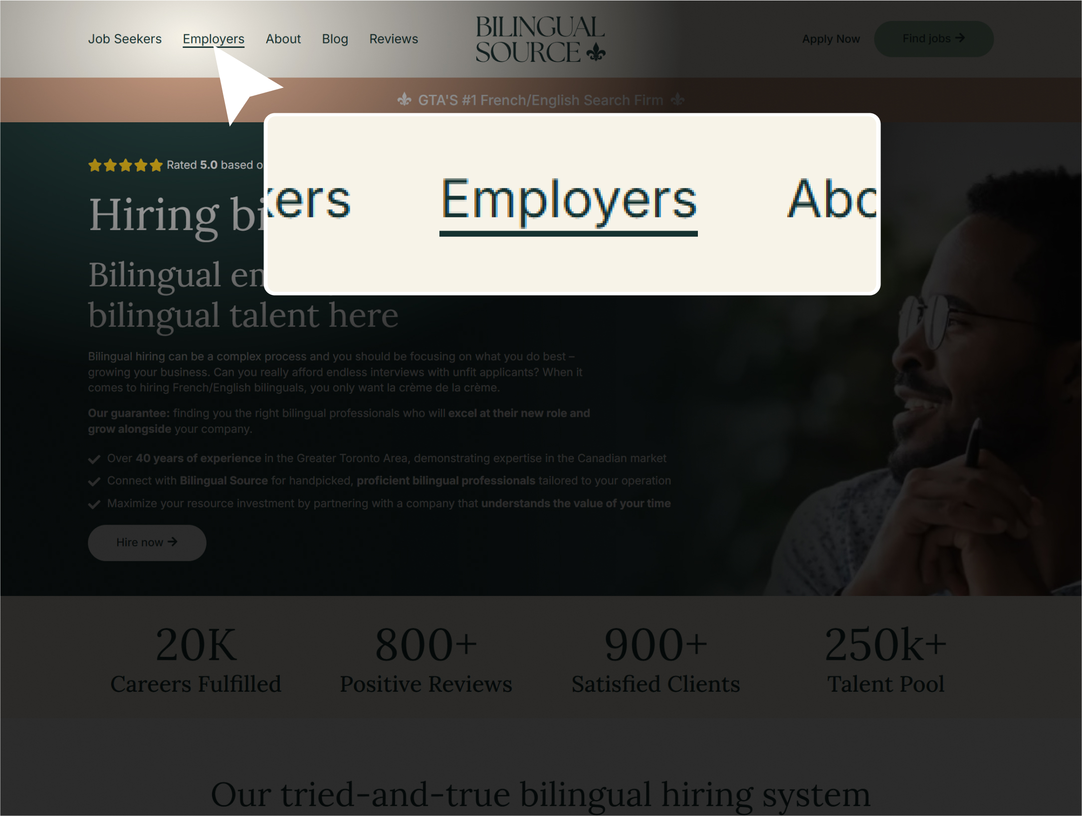 Bilingual Source employers and talent