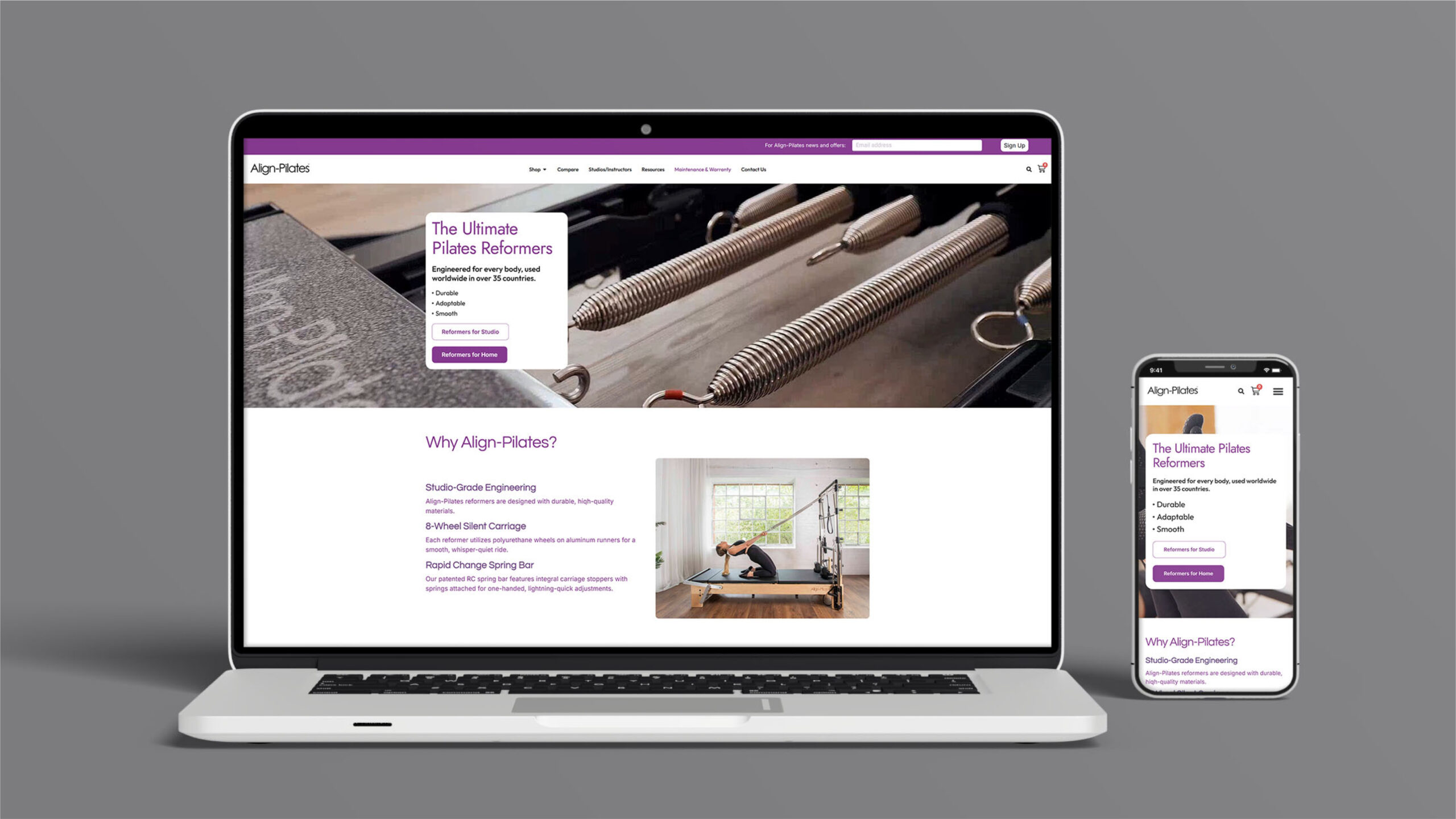 Align Pilates web development